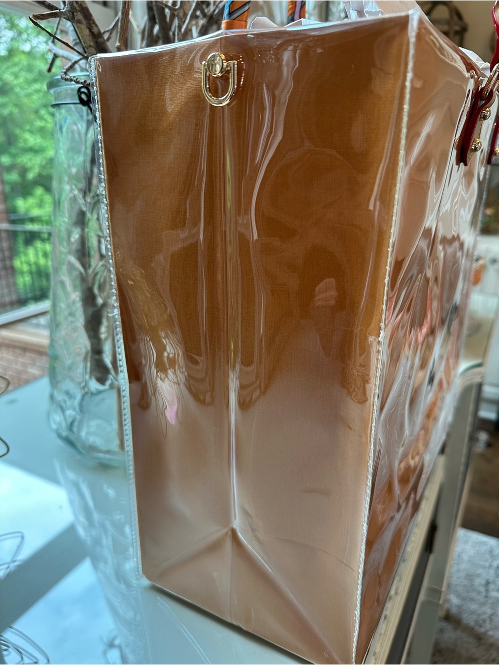 Authentic Louis Vuitton Retail Shopping Bag in A PVC with scarf wrap size Large - Picture 7 of 12